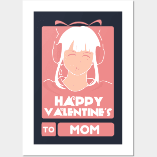 Girls in Happy Valentines Day to Mom Posters and Art